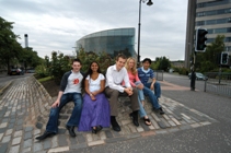 Wolfson Medical School with students in foreground © Corporate Communications University of Glasgow