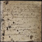 A notes page at the front of the logbook of Andrew Service, sailor, HMS Medusa, 1802-1810.  This page contains some detail of Andrew Service's family as well as a brief summary of his naval career.  (GUAS Ref: UGC 182. Copyright reserved.) 