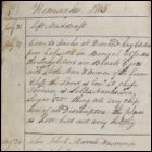 The fourth page from Andrew Service's logbook recording events on board HMS Medusa. This page, dated 1805, covers the period from 21st July to 3rd November 1805, and reports HMS Medusa sailing from Madras in India and goes on to list crew members who died during this time on the return to England. (GUAS Ref: UGC 182. Copyright reserved.) 