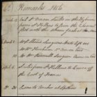 The sixth page from Andrew Service's logbook recording events on board HMS Medusa. This page, dated 1806, covers the period from 12th March to 22nd June 1806, and lists new crew members as well as those who died during this time.  Medusa leaves England for the East Indies. (GUAS Ref: UGC 182. Copyright reserved.) 