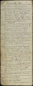 The second page from Andrew Service's logbook recording details of his time on board HMS Medusa, with the first entry dated 23rd March 1802.  Further down, the entry for 5th October 1804 details the engagement at the Battle of Cape Santa Maria, off Portugal.  (GUAS Ref: UGC 182.  Copyright reserved.)