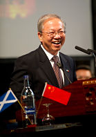 Consul General Li Ruiyou at the launch of the Confucius Institute in Bute Hall on 4 October 2011