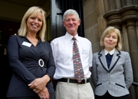 L-R, Prof. Mandy McLean, Dean of Graduate Studies, MVLS; Dr. Peter Dukes, Head, Research Career Awards, Medical Research Council; Prof Anna Dominiczak, Vice Principal & Head of College, MVLS.
