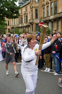 Olympic torch passing University 
