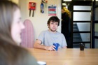 Man drinking a mug of tea