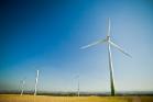 Windmills and blue sky