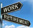 Pension and work sign