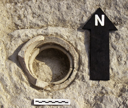 Libation pipe in Area B, Trench IV