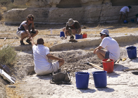 Excavating in Area B