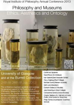 poster - photograph of specimen jars with information about the event Philosophy and museums