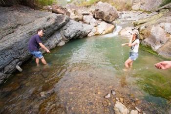 Capturing fish with Prof. Shi-Jian Fu and students, from a stream outside of Chongqing, China