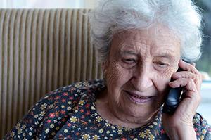 Woman talking on phone