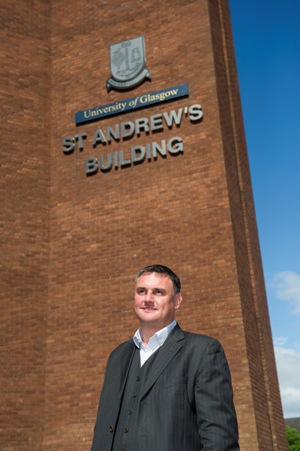 Chris Chapman outside St. Andrews Building