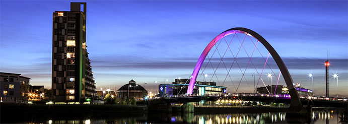 Glasgow city centre at night