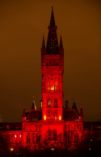 Tower lit red for World AIDS day