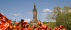 the University Main Building in spring