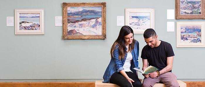 Students in Hungarian Art Gallery