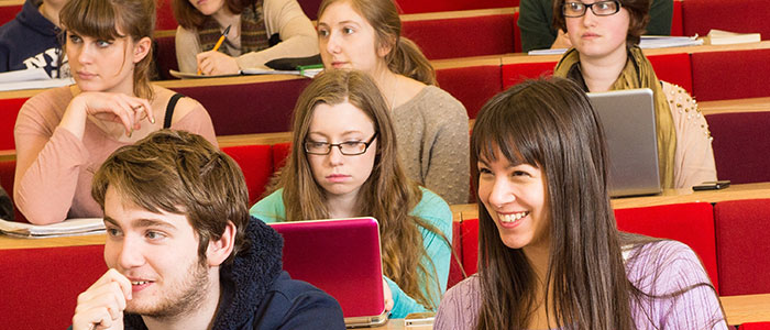Students in a lecture theatre