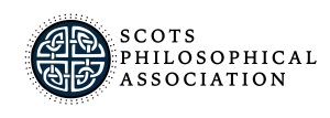 Logo: a round green seal with a complex white celtic knot, accompanied by text that reads 'Scots philosophical association'