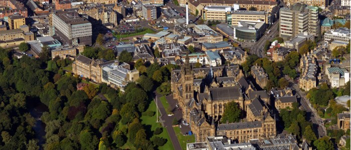 Aerial view of the Gilmorehill campus