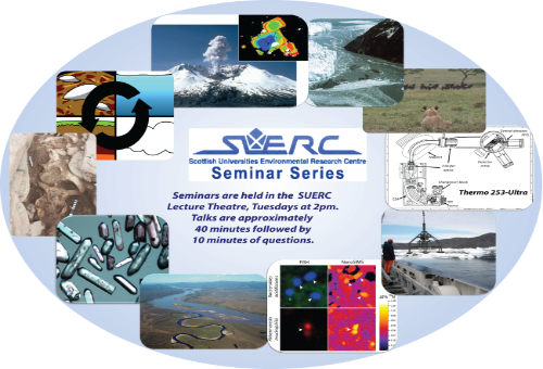 SUERC Seminar Series. Seminars are held in the SUERC lecture theatre, Tuesdays at 2pm. Talks are approximately 40 minutes followed by 10 minutes of questions.