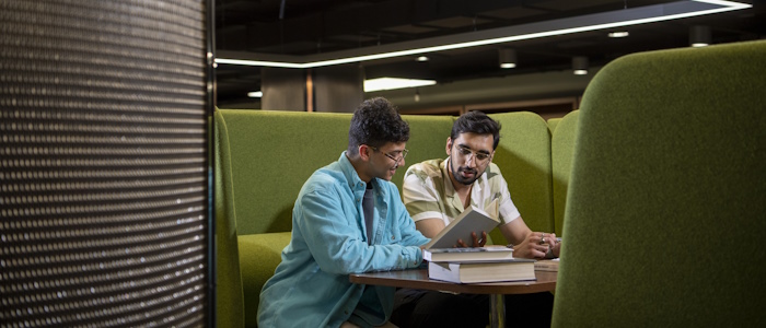 Student sitting in the library