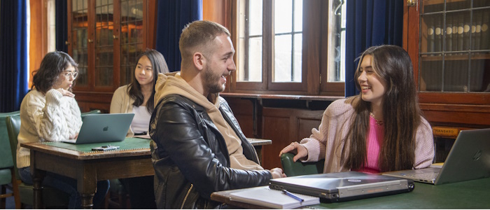 Students around desk