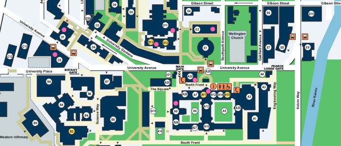 Map of the Gilmorehill Campus