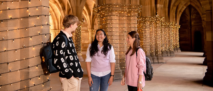 Students waiting to go to a lecture