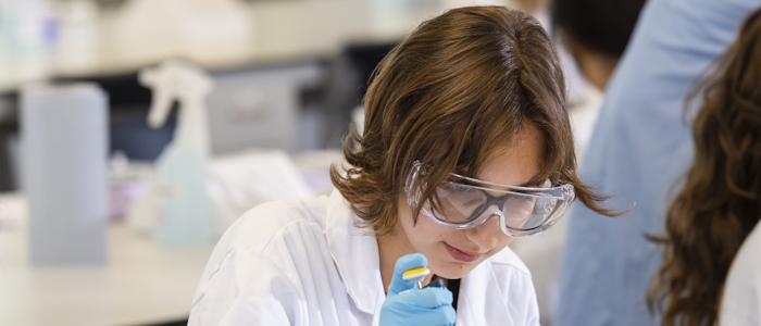 a female researcher in a lab