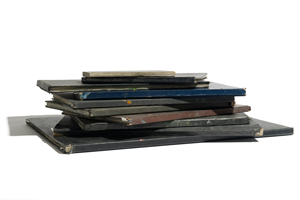 Stack of sketchbooks belonging to Duncan Shanks