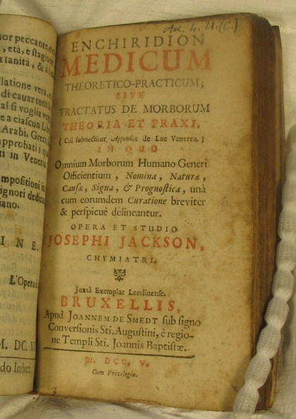 Title page of Enchiridion medicum theoretico-practicum; sive tractatus de morborum theoria et praxi http://eleanor.lib.gla.ac.uk/record=b3085411