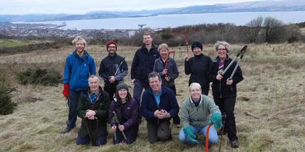 Volunteering project group cutting gorse Feb 2015