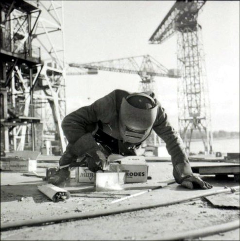 A welder at work.