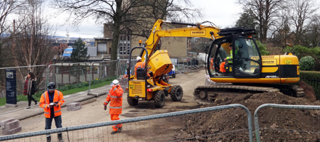 Trenching works on the South Front, Friday 20 March 2015