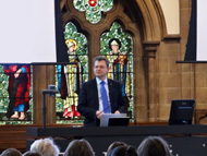 Image of the Principal addressing the 2015 Learning and Teaching conference