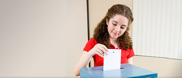 young girl voting
