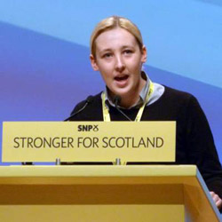 Image of newly elected Mhairi Black MP in 2015