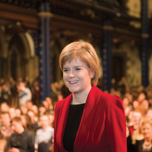 Nicola Sturgeon in the Bute Hall where she delivered a talk on gender equality in February 2015.