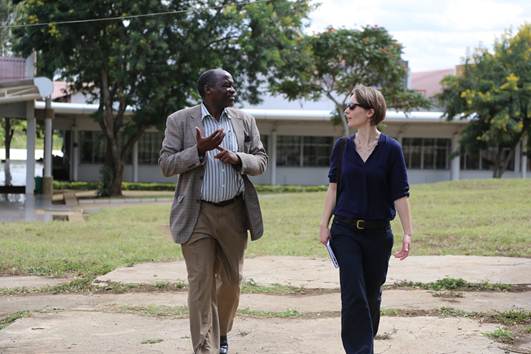 Professor Rudovick Kazwala and Dr Jo Halliday. Photo by Mary Ryan, Apr 2015