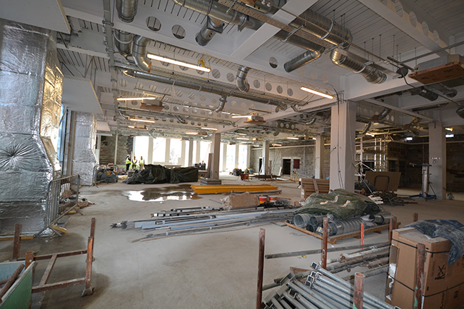 Inside the cardiovascular suite. Work is under way to fit out the new suite.
