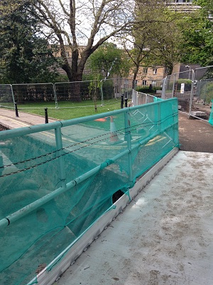 A temporary bridge to the western infirmary lecture theatre