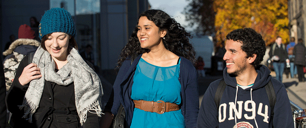 International students on campus