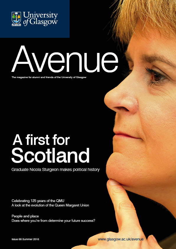 Avenue magazine edition 58 cover. Nicola Sturgeon on cover
