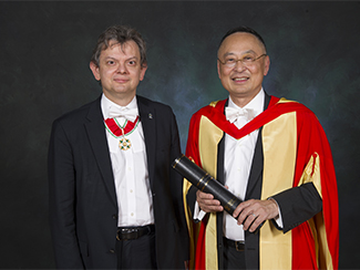 Dr Gerald Chan with Principal Muscatelli