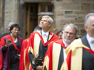 Dr Hermann Hauser in the quad