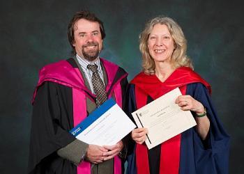 Professor Abrams and Dr Pollard at graduation ceremonies 24 June 2015