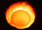 Image of a red hot crucible