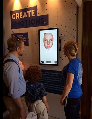Visitors at the Face Facts exhibit 