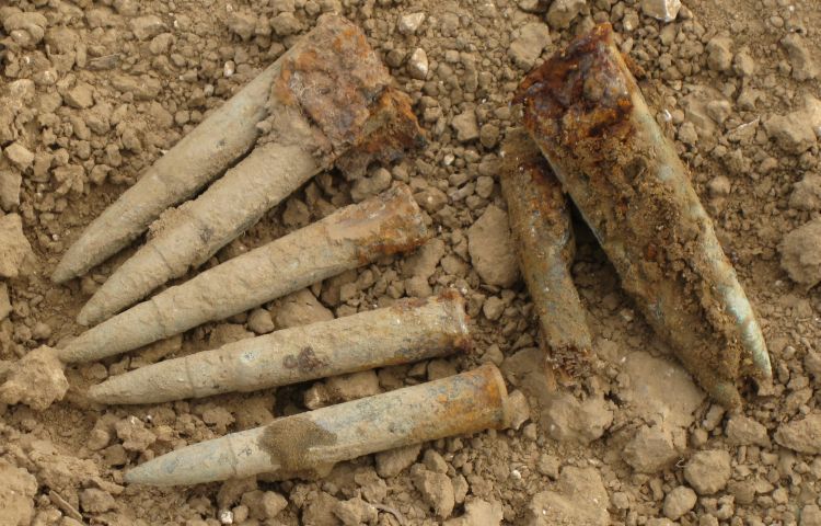 British rifle bullets excavated from a front line trench on the Somme by the Centre for Battlefield Archaeology at Glasgow University.
All pics are copyright Centre for Battlefield Archaeology
